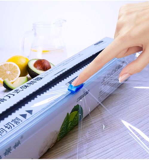 a 滑刀式便捷切割食品級(jí)保鮮膜大卷廚房家用切割盒經(jīng)濟(jì)裝帶切割器